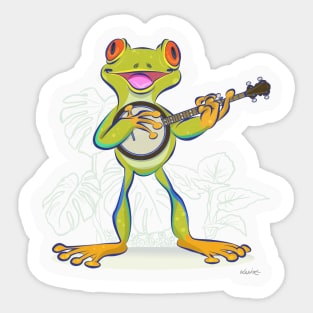 Singer Frog Sticker